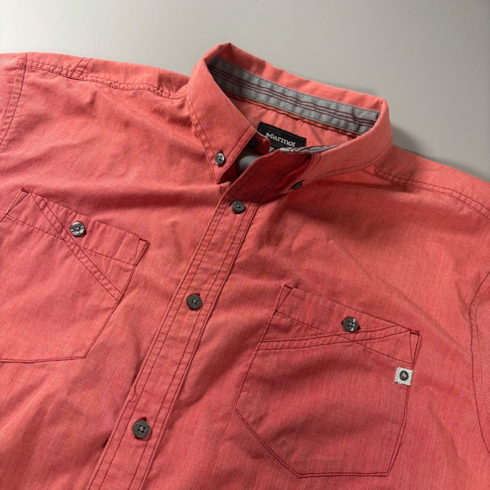 Marmot XL Coral‎ Long Sleeve Button Down Shirt Outdoor Casual Traveler